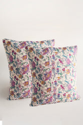 Roots Çiçek Desenli El Yapımı 2'li Yastık Kılıfı - uniqlooms.com